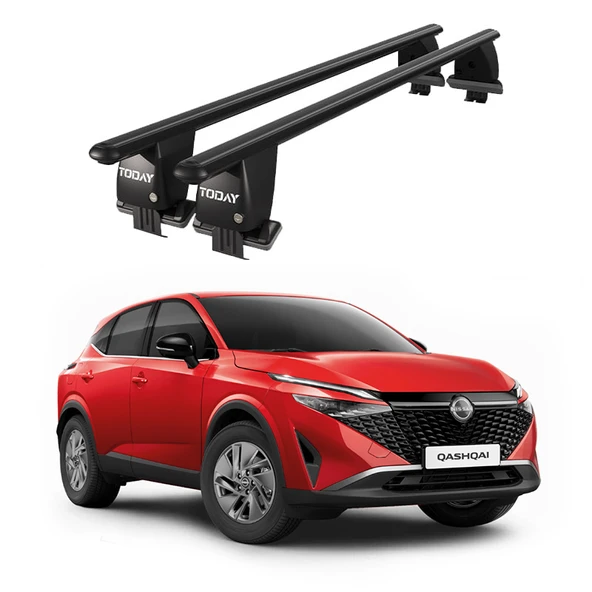 Royal Nissan Qashqai (2021 ve Sonrası) Uyumlu Siyah Kilitli Ara Atkı Port Bagaj Tavan Barı ürün görseli 1