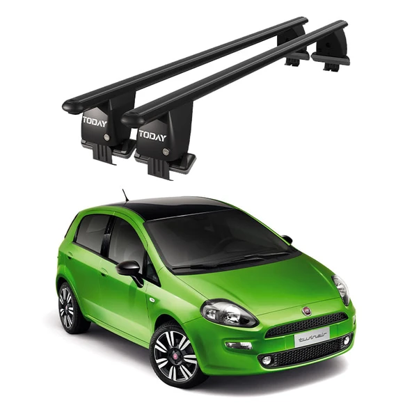 Royal Fiat Punto III (2012 - 2018) Uyumlu Siyah Kilitli Ara Atkı Port Bagaj Tavan Barı ürün görseli 1
