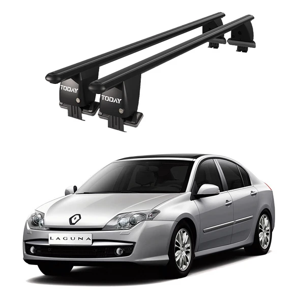 Royal Renault Laguna III (2008 ve Sonrası) Uyumlu Siyah Kilitli Ara Atkı Port Bagaj Tavan Barı ürün görseli 1