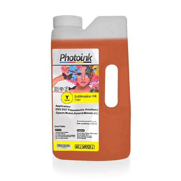 EPSON DX5 / DX7/5113 için Süblimasyon 1000 ml SARI YELLOW Geniş Format Mürekkep (T-SD7) ürün görseli 1