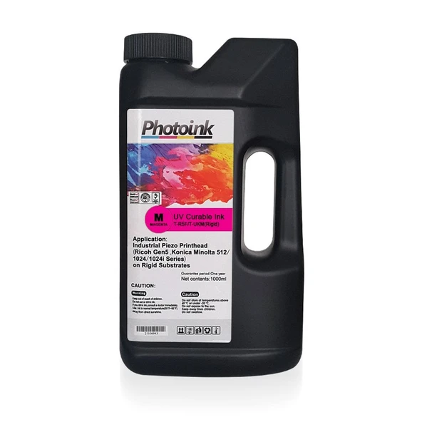 RICOH GEN5 / KONICA 512/1024 Kafalar için 1000 ml KIRMIZI MAGENTA UV Mürekkep (Sert ve Yumuşak Zemin) T-R5F ürün görseli 1