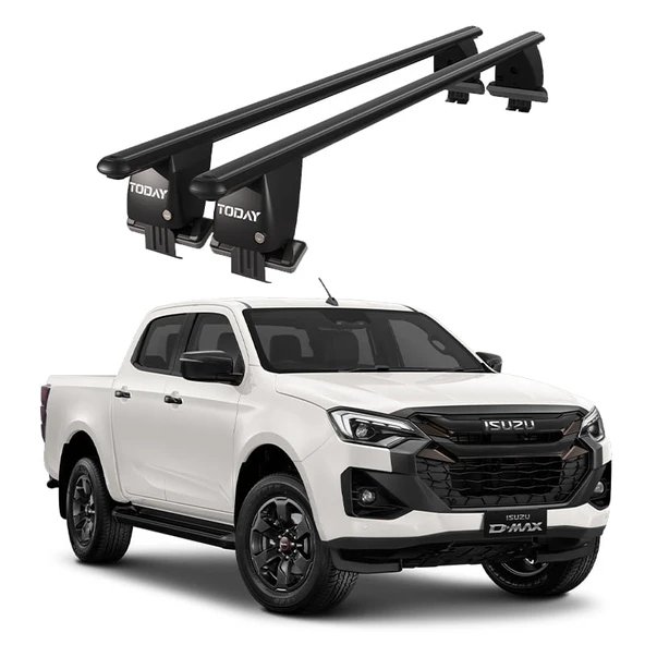 Royal Isuzu D-Max (2019 ve Sonrası) Uyumlu Siyah Kilitli Ara Atkı Port Bagaj Tavan Barı ürün görseli 1