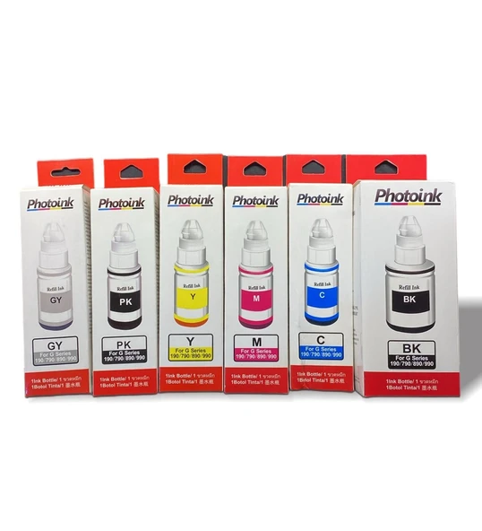6 Kartuşlu Canon Yazıcılar için uyumlu 6 adet Mürekkep SETİ (PHOTOINK Akıllı Mürekkep) ürün görseli 1