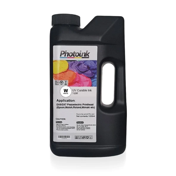 DX5 ve DX7/5113 Kafalar için 1000 ml BEYAZ WHITE UV Mürekkep (Sert ve Yumuşak Zemin) T-ERF ürün görseli 1