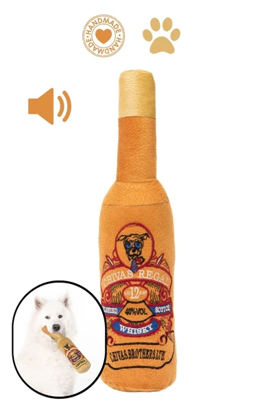 Proud Wave Sesli Köpek Oyuncağı Köpek Şişe Oyuncak Hışırdayan Köpek Eğitim Oyuncağı Peluş Isırma Oyuncağı ürün görseli 1