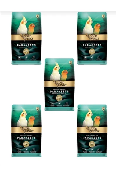 Gold Wings Premium Paraket, Sultan Ve Cennet Papağanı Yemi 1 Kg X 5 Adet ürün görseli 1