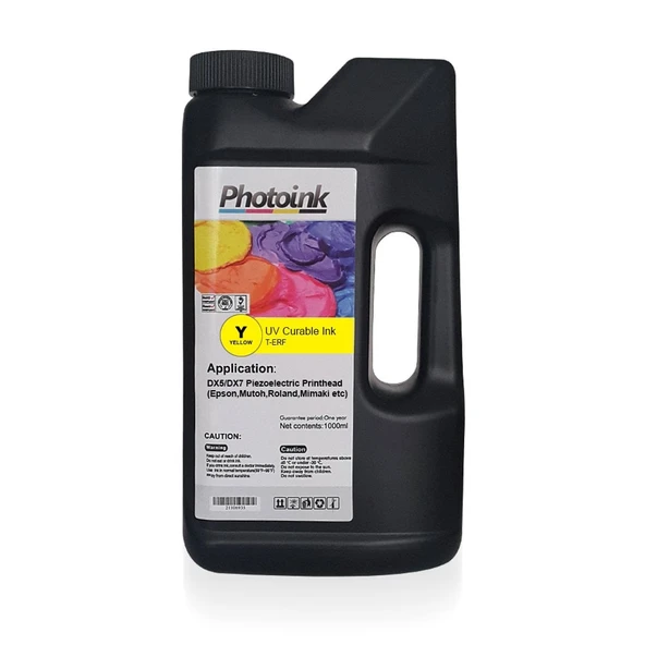 DX5 ve DX7/5113 Kafalar için 1000 ml SARI YELLOW UV Mürekkep (Sert ve Yumuşak Zemin) T-ERF ürün görseli 1