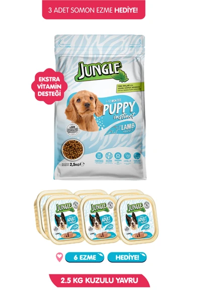 Jungle Yüksek Enerjili Yavru Köpek Maması 2.5 kg + 6 Adet 100gr Somon Ezme Hediye ürün görseli 1