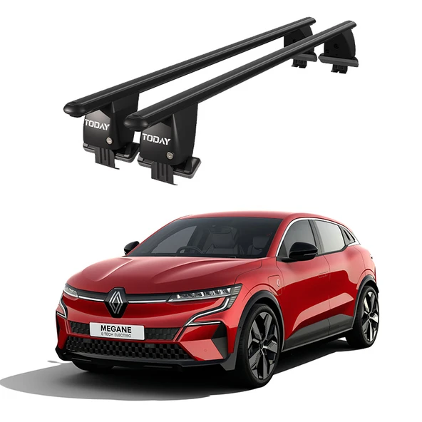 Royal Renault Megane (2021 ve Sonrası) Uyumlu Siyah Kilitli Ara Atkı Port Bagaj Tavan Barı ürün görseli 1