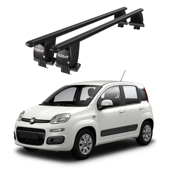 Royal Fiat Panda (2012 ve Sonrası) Uyumlu Siyah Kilitli Ara Atkı Port Bagaj Tavan Barı ürün görseli 1