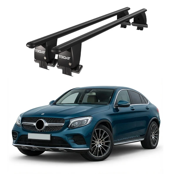 Royal Mercedes Benz GLC-Klasa (2015 - 2020) Uyumlu Siyah Kilitli Ara Atkı Port Bagaj Tavan Barı ürün görseli 1