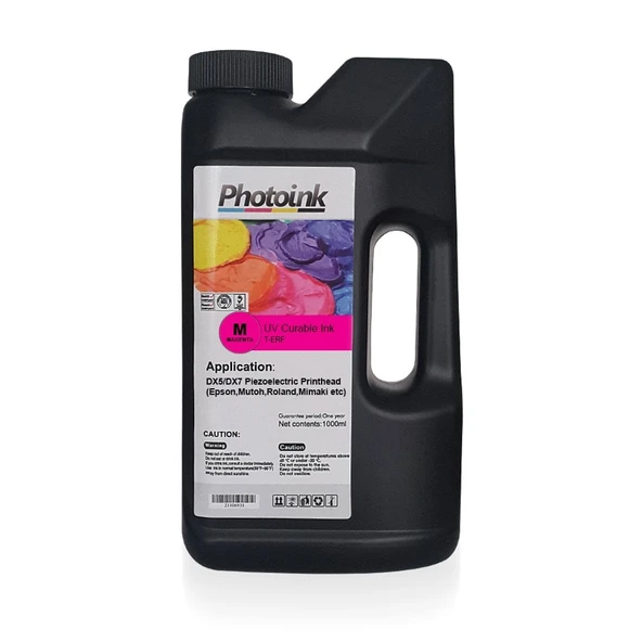 DX5 ve DX7/5113 Kafalar için 1000 ml KIRMIZI MAGENTA UV Mürekkep (Sert ve Yumuşak Zemin) T-ERF ürün görseli 1