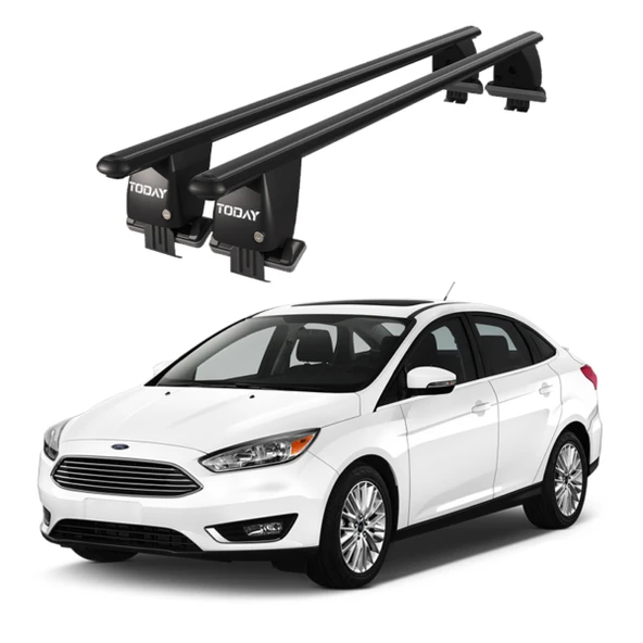Royal Ford Focus III (2011 - 2018) Uyumlu Siyah Kilitli Ara Atkı Port Bagaj Tavan Barı ürün görseli 1