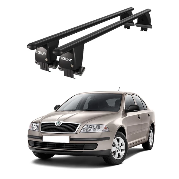 Royal Skoda Octavia (2008 - 2013) Uyumlu Siyah Kilitli Ara Atkı Port Bagaj Tavan Barı ürün görseli 1