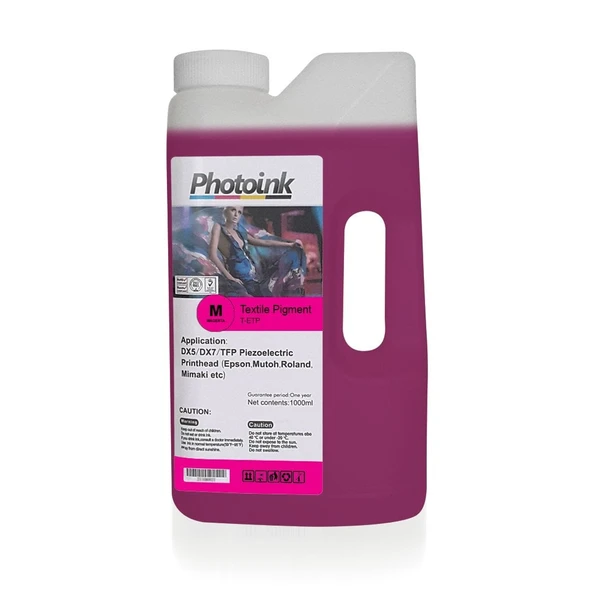 Epson Piezzo Kafalar için 1000 ml KIRMIZI MAGENTA Tekstil Mürekkep (T-ETP) ürün görseli 1