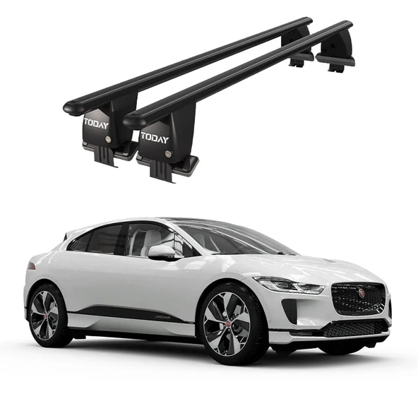 Royal Jaguar I-Pace (2018 ve Sonrası) Uyumlu Siyah Kilitli Ara Atkı Port Bagaj Tavan Barı ürün görseli 1