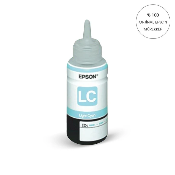 ORİJİNAL LIGHT MAVİ Epson L800 / L810 / L850 / L1800 için ve 6 RENKLİ TÜM EPSON YAZICILAR İÇİN 70 ml.T6735  Mürekkep ürün görseli 1