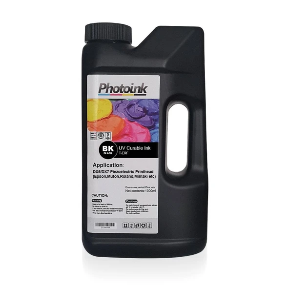 DX5 ve DX7/5113 Kafalar için 1000 ml SİYAH BLACK UV Mürekkep (Sert ve Yumuşak Zemin) T-ERF ürün görseli 1