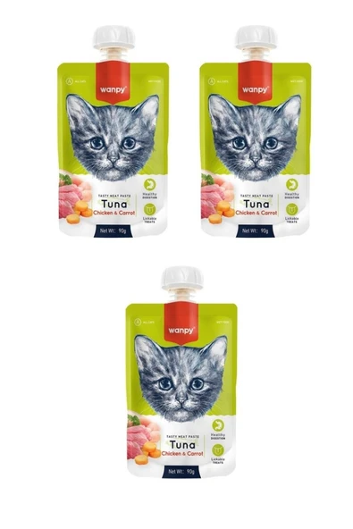 Wanpy Taze Ton Balıklı & Tavuklu Kedi Et Ezmesi 90 Gr. X 3 Adet ürün görseli 1