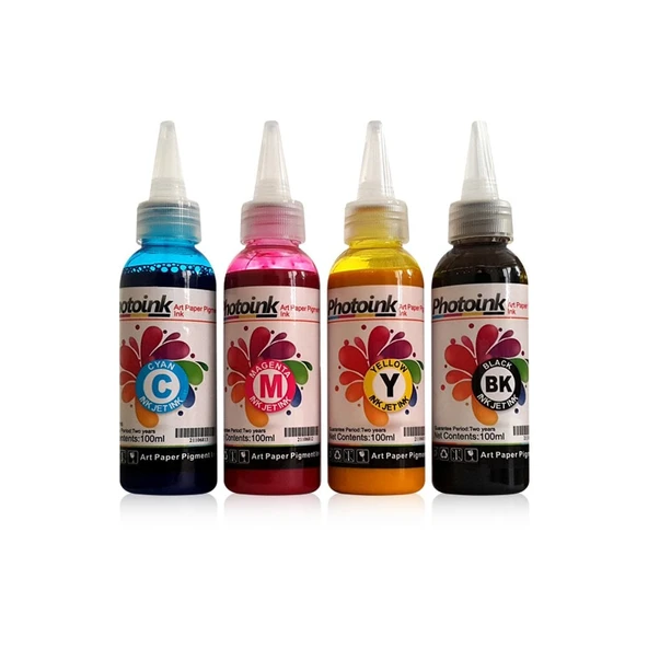 100 ml. 4 RENK  KUŞE MATBAA MÜREKKEBİ ürün görseli 1