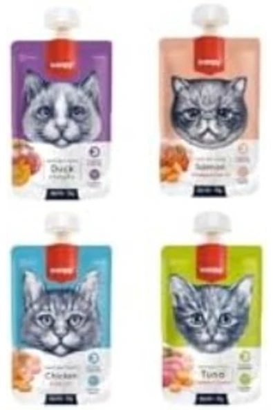 Wanpy 4 Çeşit Kedi Et Ezmesi (90GR X 4 ADET) ürün görseli 1