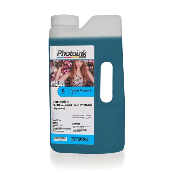 KYOCERA Kafalar için 1000 ml MAVİ CYAN Tekstil Mürekkep (T-KTP) ürün görseli 1