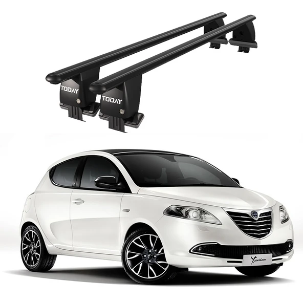 Royal Lancia Ypsilon (2010-2013) Uyumlu Siyah Kilitli Ara Atkı Port Bagaj Tavan Barı ürün görseli 1