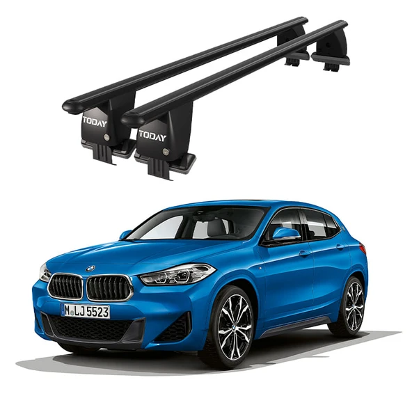 Royal BMW X2 (2018 ve Sonrası) Uyumlu Siyah Kilitli Ara Atkı Port Bagaj Tavan Barı ürün görseli 1