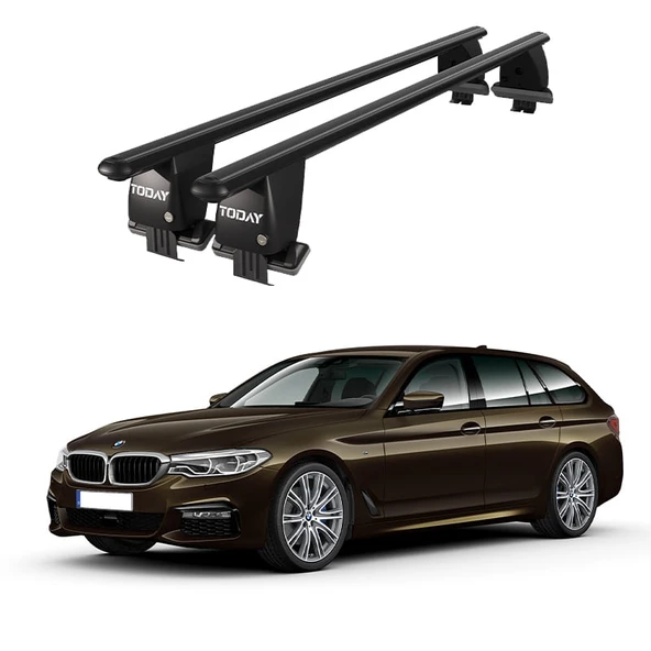 Royal BMW 5 Series (2017 ve Sonrası) Uyumlu Siyah Kilitli Ara Atkı Port Bagaj Tavan Barı ürün görseli 1