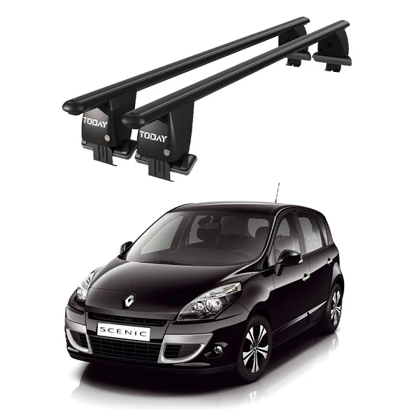 Royal Renault Scenic (2009-2013) Uyumlu Siyah Kilitli Ara Atkı Port Bagaj Tavan Barı ürün görseli 1