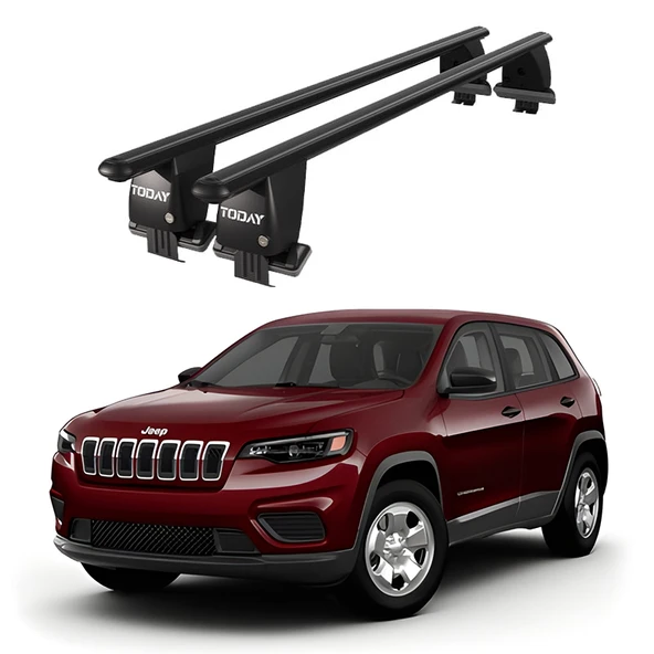 Royal Jeep Cherokee (2014 ve Sonrası) Uyumlu Siyah Kilitli Ara Atkı Port Bagaj Tavan Barı ürün görseli 1