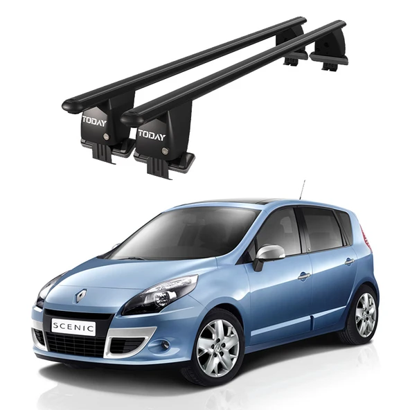 Royal Renault Scenic (2013-2016) Uyumlu Siyah Kilitli Ara Atkı Port Bagaj Tavan Barı ürün görseli 1