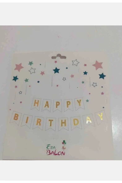 era balon Happy Birthday Banner ürün görseli 1