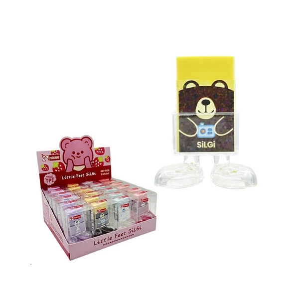 Mikro Er-808 Strawberry Bear Little Feet Silgi 24'lü ürün görseli 1