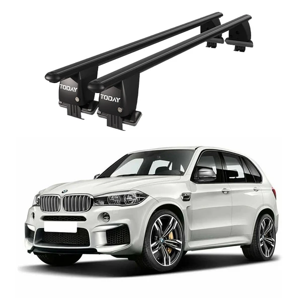 Royal BMW X5 (F15) (2013 - 2018) Uyumlu Siyah Kilitli Ara Atkı Port Bagaj Tavan Barı ürün görseli 1