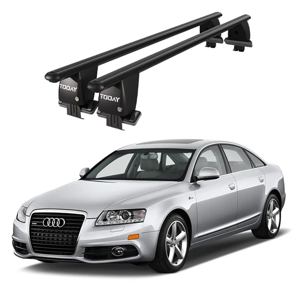 Royal Audi A6 (2004 - 2011) Uyumlu Siyah Kilitli Ara Atkı Port Bagaj Tavan Barı ürün görseli 1
