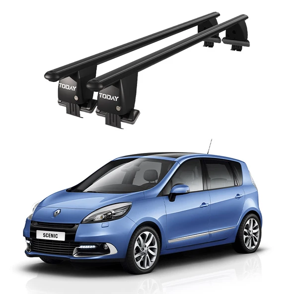 Royal Renault Grand Scenic (2009-2013) Uyumlu Siyah Kilitli Ara Atkı Port Bagaj Tavan Barı ürün görseli 1