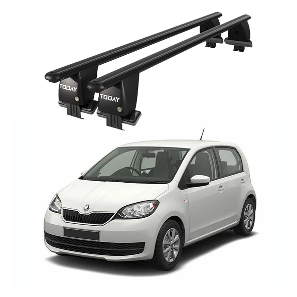 Royal Skoda Citigo (2012 ve Sonrası) Uyumlu Siyah Kilitli Ara Atkı Port Bagaj Tavan Barı ürün görseli 1