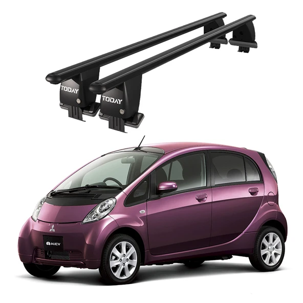 Royal Mitsubishi I-miev (2010 ve Sonrası) Uyumlu Siyah Kilitli Ara Atkı Port Bagaj Tavan Barı ürün görseli 1
