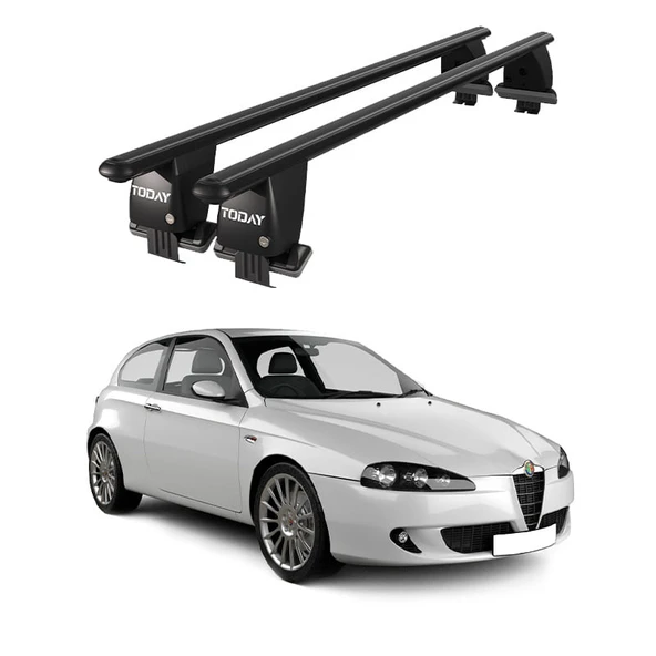 Royal Alfa Romeo 147 (2000 - 2010) Uyumlu Siyah Kilitli Ara Atkı Port Bagaj Tavan Barı ürün görseli 1