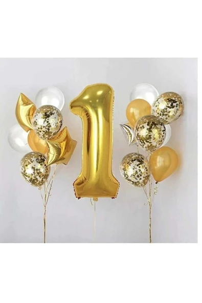 ikm balon Rakam Folyo Balon Altın 1 ürün görseli 1
