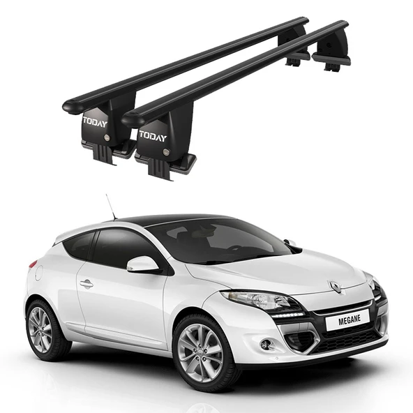 Royal Renault Megane (2009 ve Sonrası) Uyumlu Siyah Kilitli Ara Atkı Port Bagaj Tavan Barı ürün görseli 1
