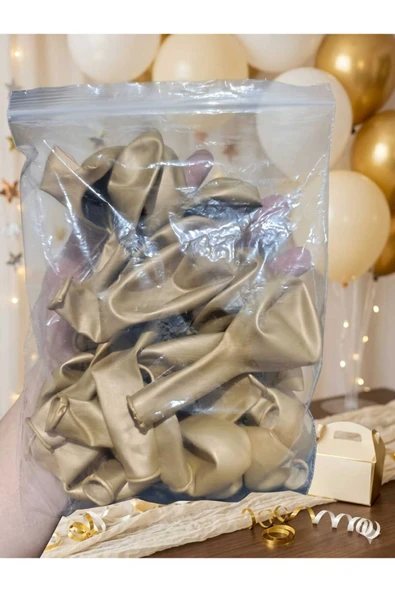 HBK Balon Krom Balon Çeşitleri (11 inç 20 adet) Altın ürün görseli 1