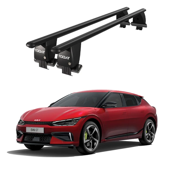 Royal Kia Ev6 (2021 ve Sonrası) Uyumlu Siyah Kilitli Ara Atkı Port Bagaj Tavan Barı ürün görseli 1