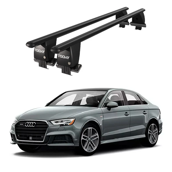 Royal Audi A3 (2013 ve Sonrası) Uyumlu Siyah Kilitli Ara Atkı Port Bagaj Tavan Barı ürün görseli 1