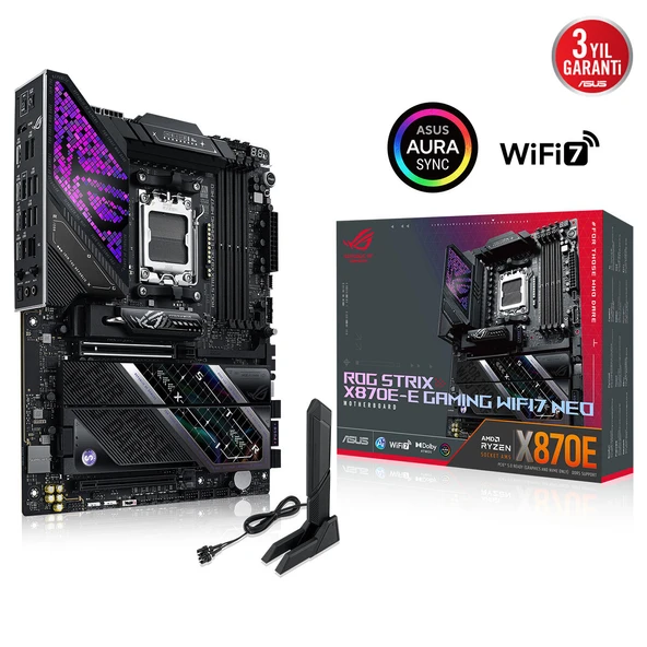 ASUS ROG STRIX X870E-E GAMING WIFI7 NEO DDR5 HDMI PCIE 5.0 AM5 ATX Anakart ürün görseli 1
