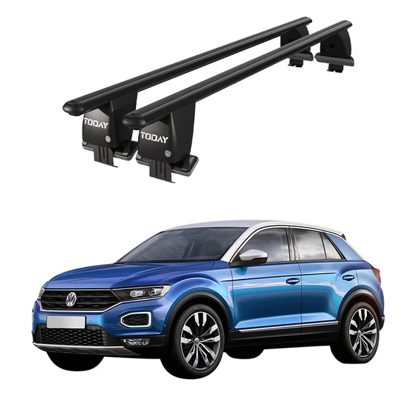 Royal Volkswagen T-Roc (2018 ve Sonrası) Uyumlu Siyah Ara Atkı Port Bagaj Tavan Barı ürün görseli 1