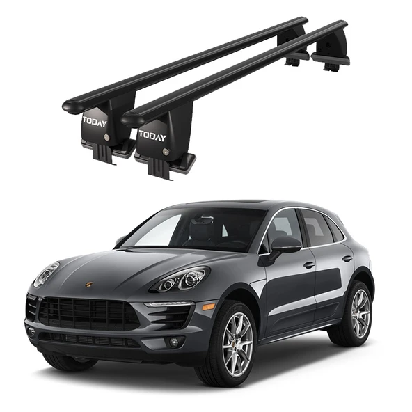 Royal Porsche Macan (2013 ve Sonrası) Uyumlu Siyah Ara Atkı Port Bagaj Tavan Barı ürün görseli 1