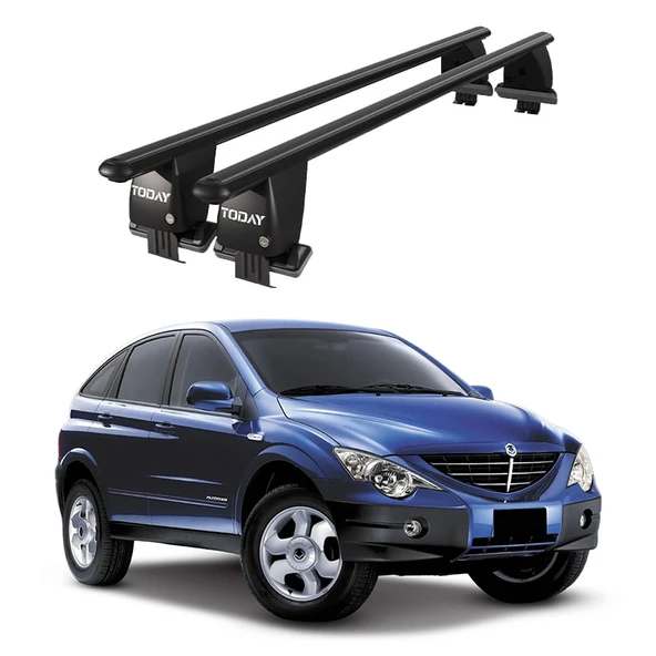 Royal Ssangyong Actyon (2005-2010) Uyumlu Siyah Ara Atkı Port Bagaj Tavan Barı ürün görseli 1