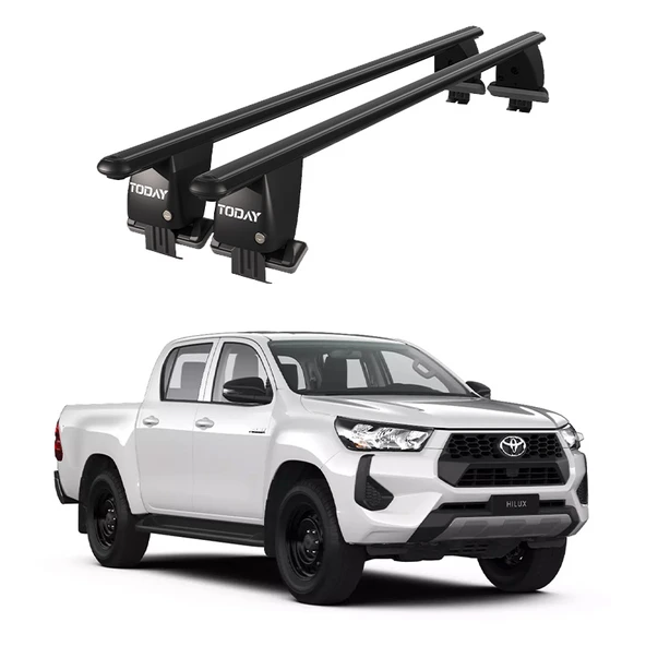 Royal Toyota Hilux (2011-2015) Uyumlu Siyah Kilitli Ara Atkı Port Bagaj Tavan Barı ürün görseli 1
